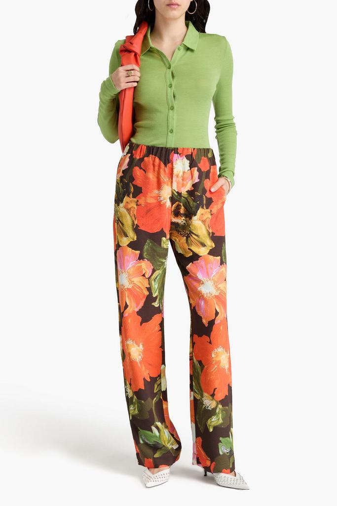 Stine Goya Fatou floral-print crepe wide-leg pants