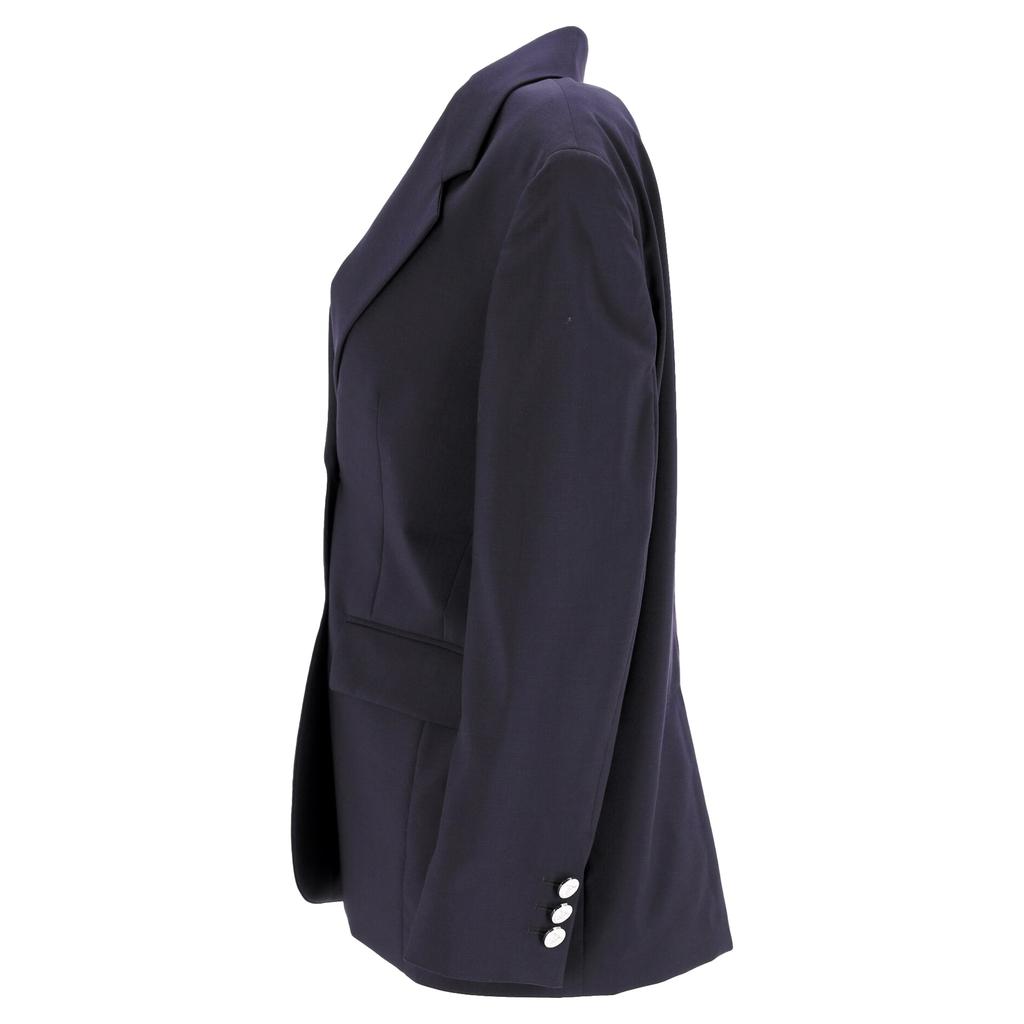Prada Single-Breasted Blazer in Navy Blue Wool