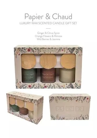 Papier & Chaud Chaud Luxury Wax Scented 3 Piece Candle Gift Set 1