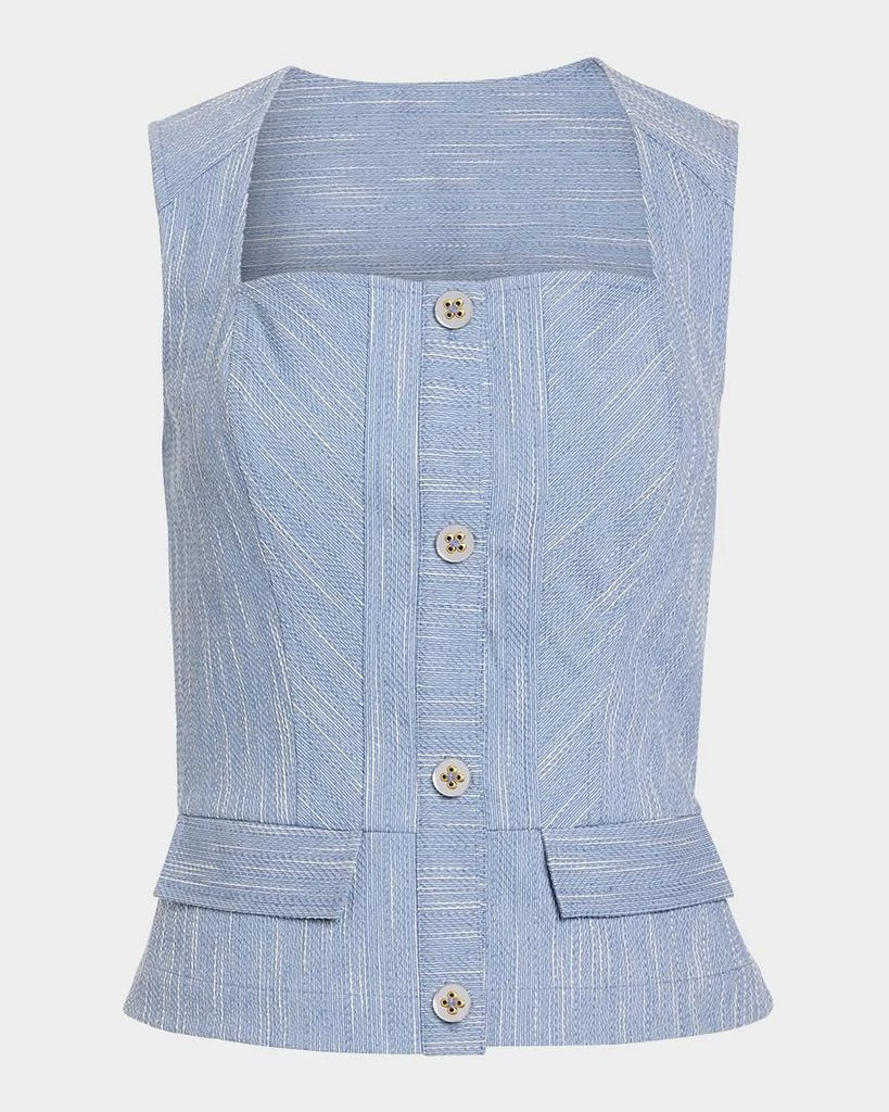 Ramy Brook Suki Textured Button-Front Top 1