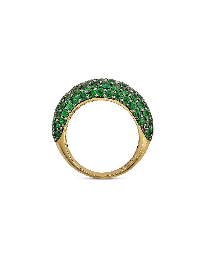 Piranesi 18K Yellow Gold Small Dome Ring with Green Tsavorite Garnet