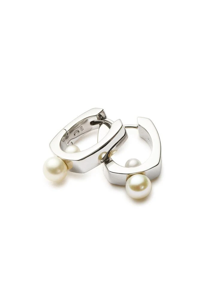 Missoma Button Pearl rhodium-plated hoop earrings 5
