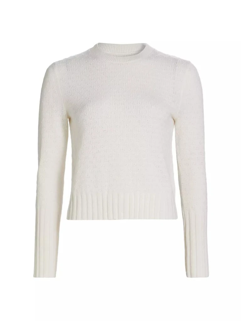 Guest in Residence Shrunken Pointelle Cashmere Crewneck Sweater 1