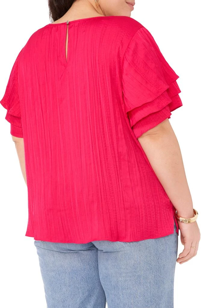 Vince Camuto Ruffle Sleeve Rumple Satin Top 2