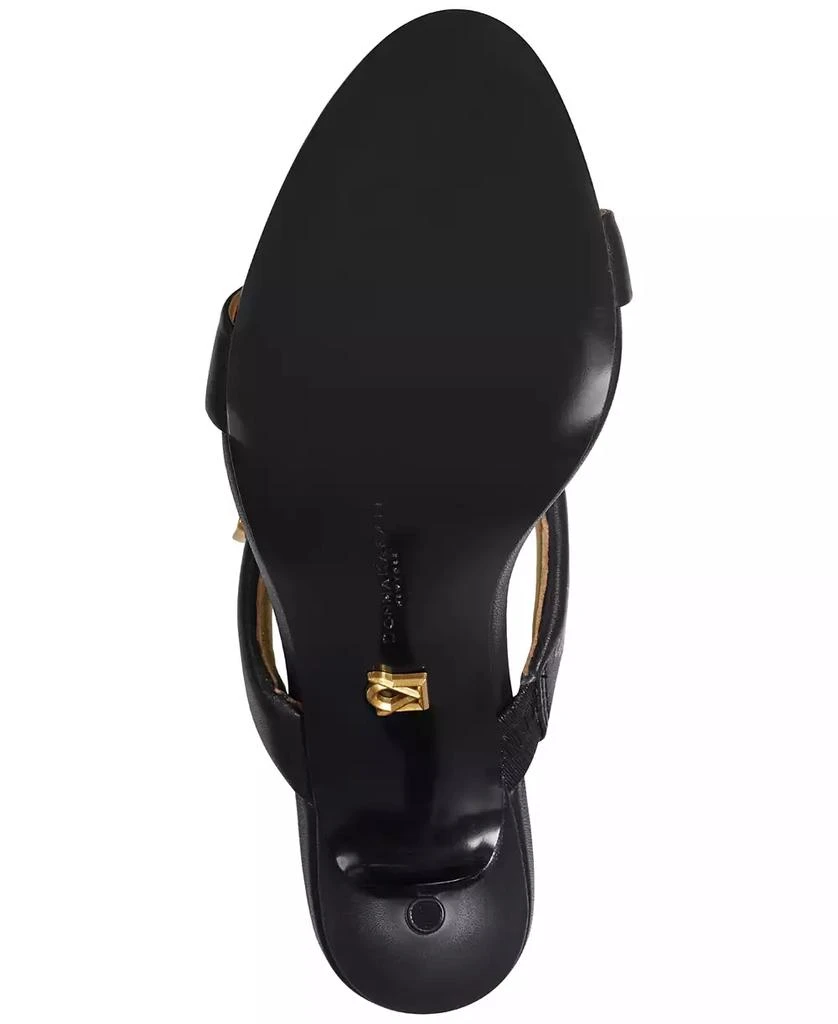 Donna Karan Women's Sabina Leather Double Band Slide Stiletto Heel Dress Sandals 5