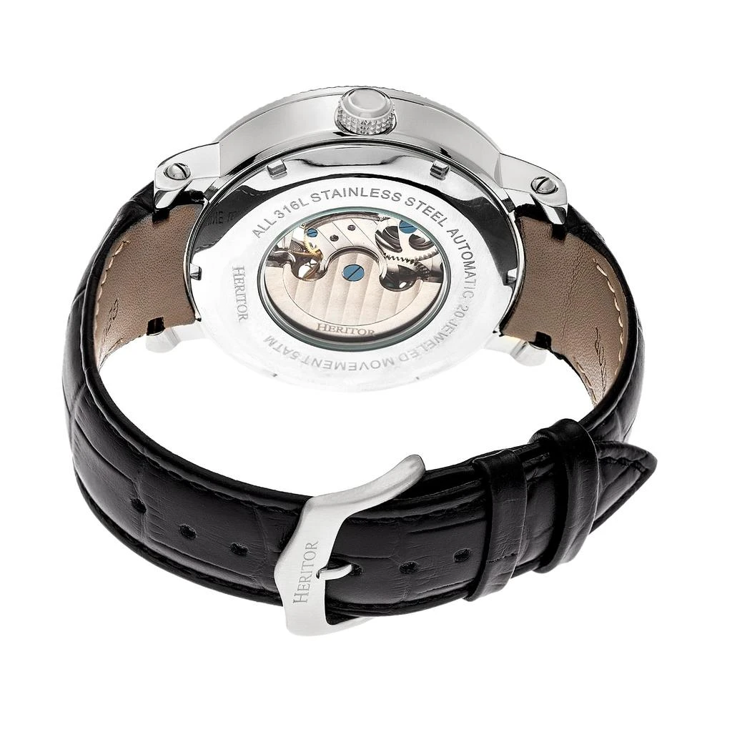 Heritor Automatic Aries Skeleton Leather-Band Watch 2