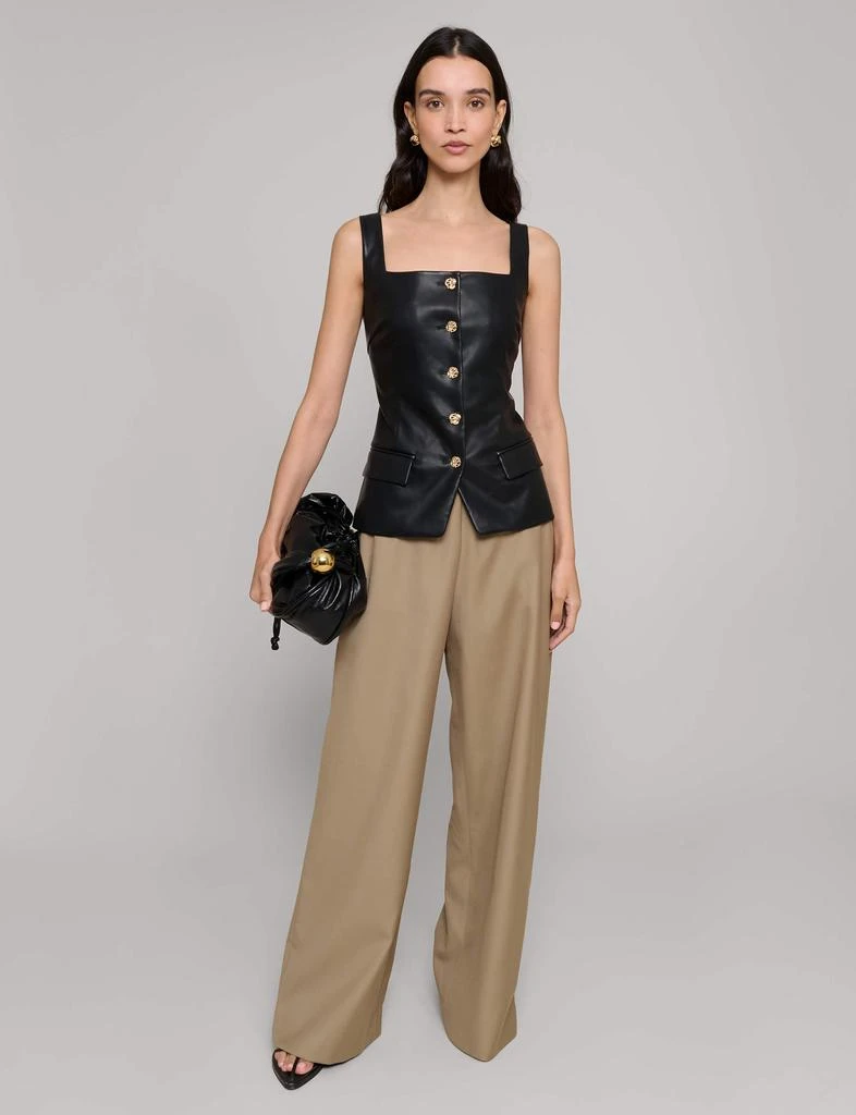 Pixie Market Agatha Leather Gold-Button Top 6