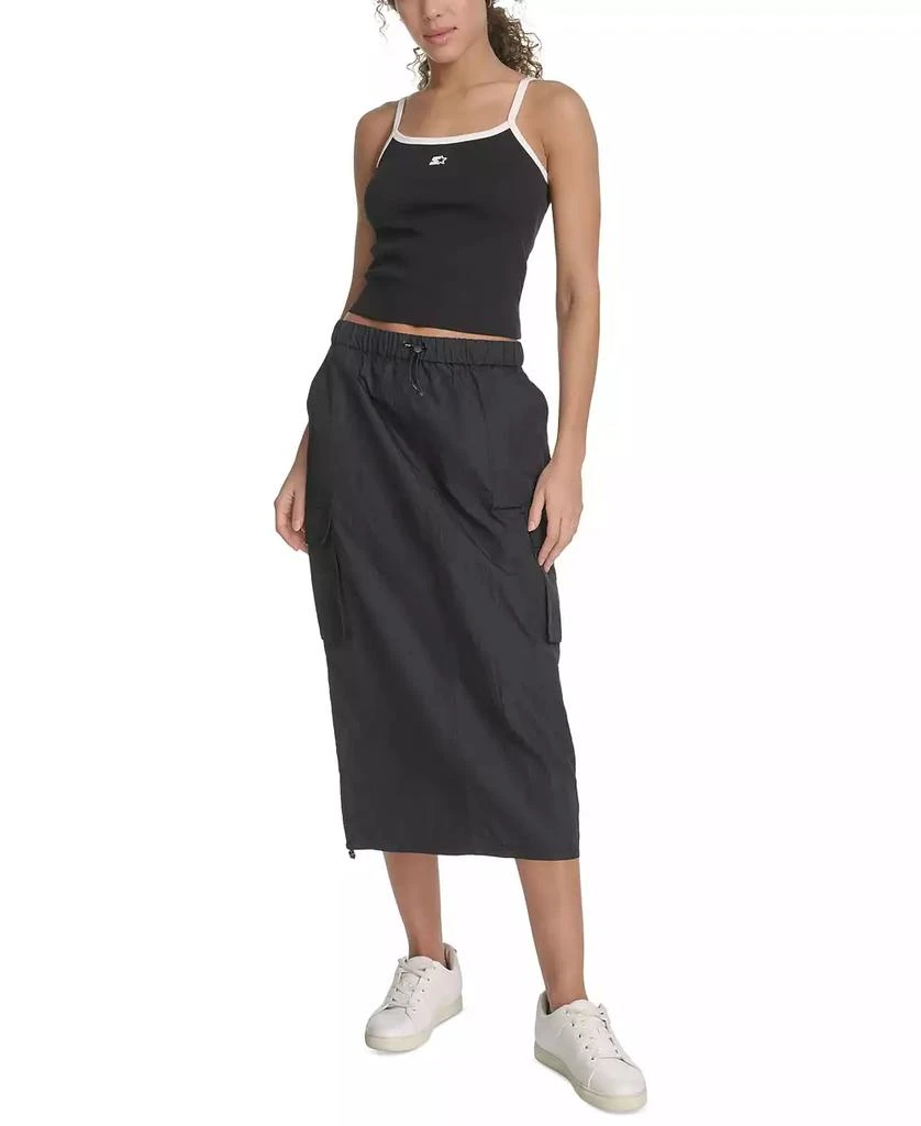 Starter Women's Solid-Color Pull-On Midi Cargo Skirt 2