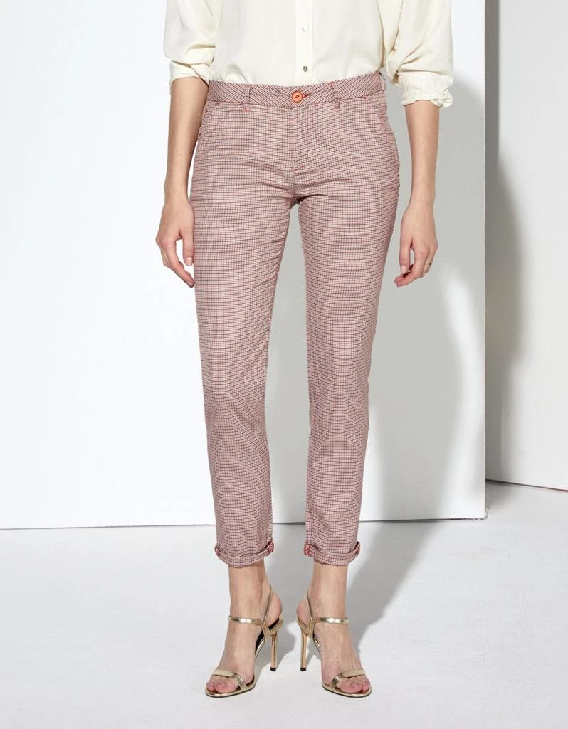 预计3周后发货 Reiko Reiko - Pantalon Chino Sandy Fancy - Orange Houndstooth - Femme 3