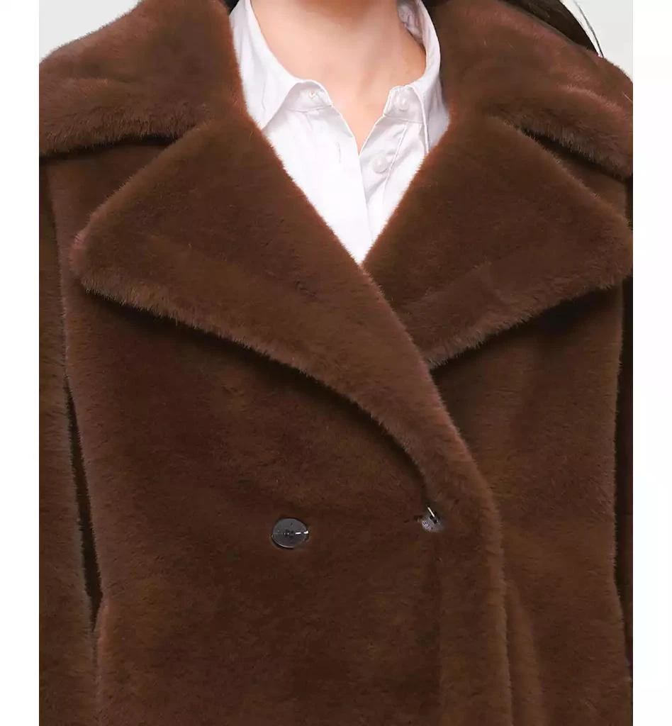 Avec Les Filles Women
s Notched-Collar Faux-Fur Coat 4