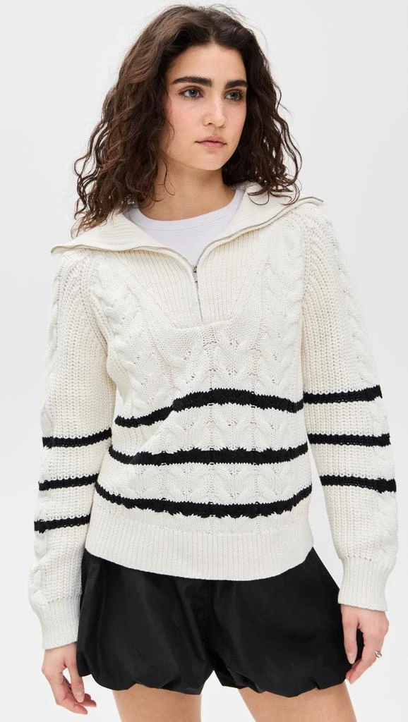 English Factory Stripe Zip Up Sweater 6