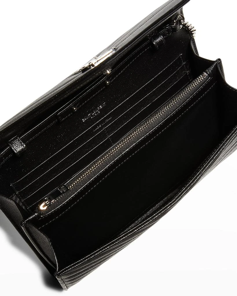 Yves Saint Laurent YSL Monogram Large Wallet on Chain in Grained Leather 6