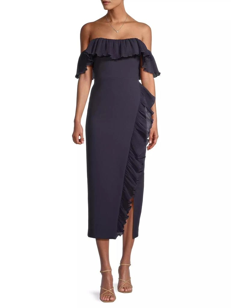 Likely Aldave Off-The-Shoulder Ruffled Midi-Dress 2