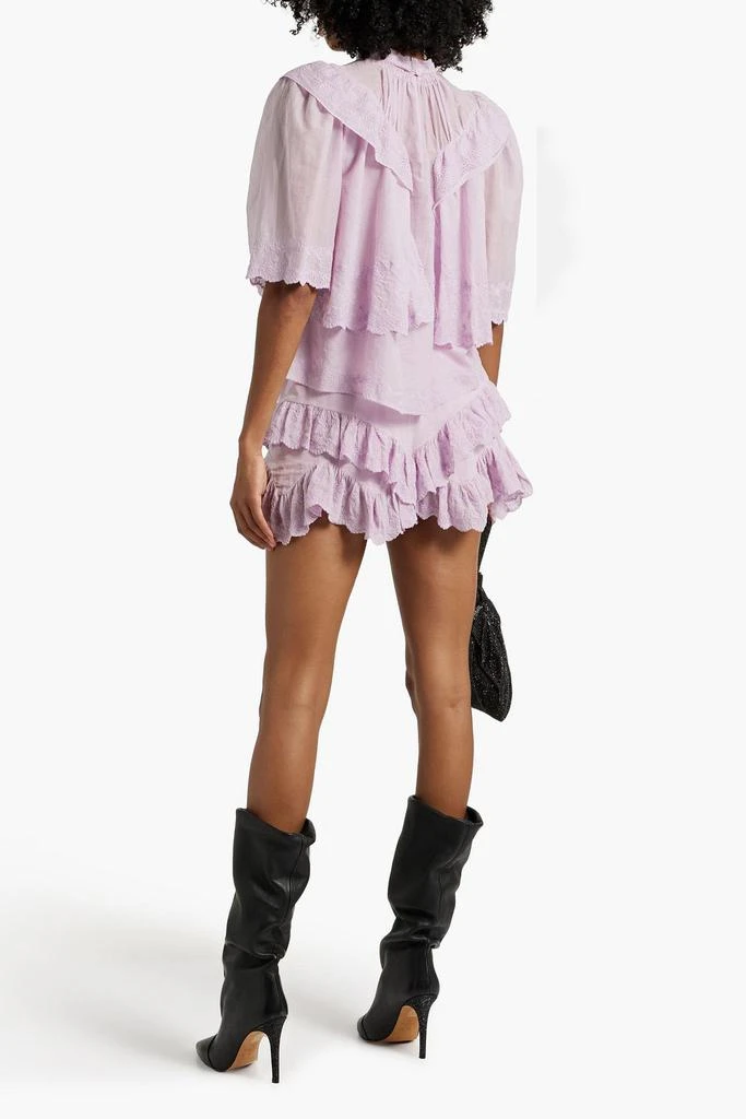 MARANT ÉTOILE Laeti ruffled broderie anglaise-trimmed cotton-gauze top 3