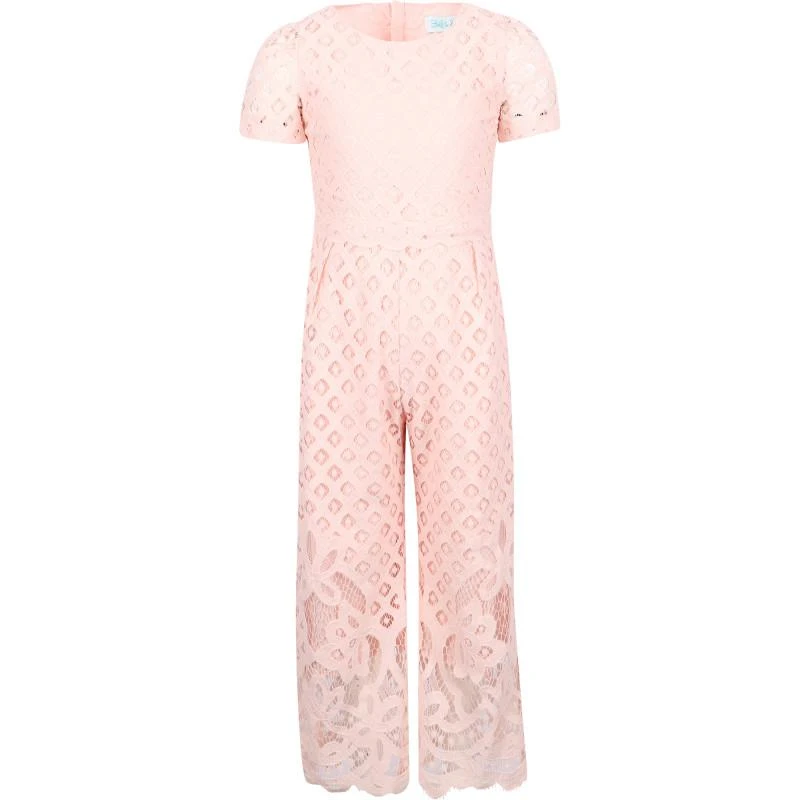 Abel & Lula Openwork long jumpsuit in pink 1