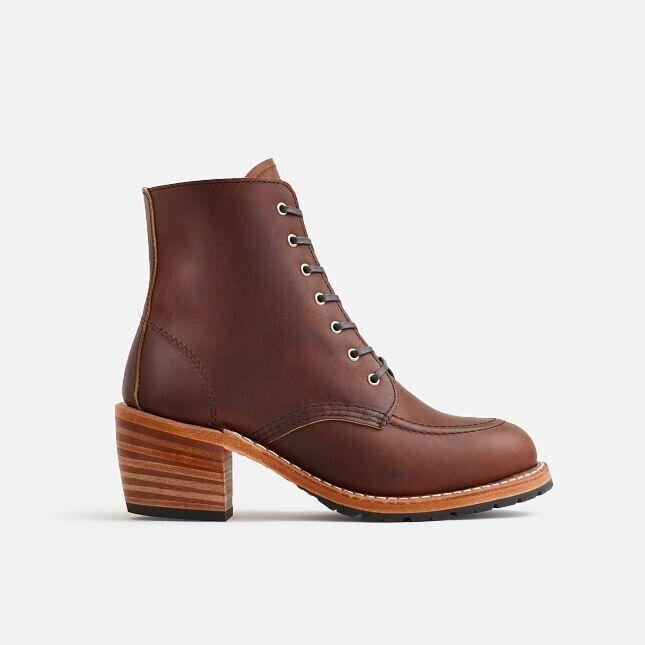 Red Wing Red Wing Heritage Clara 3406 Boots Women's Brown Leather Lace Up Block Heel