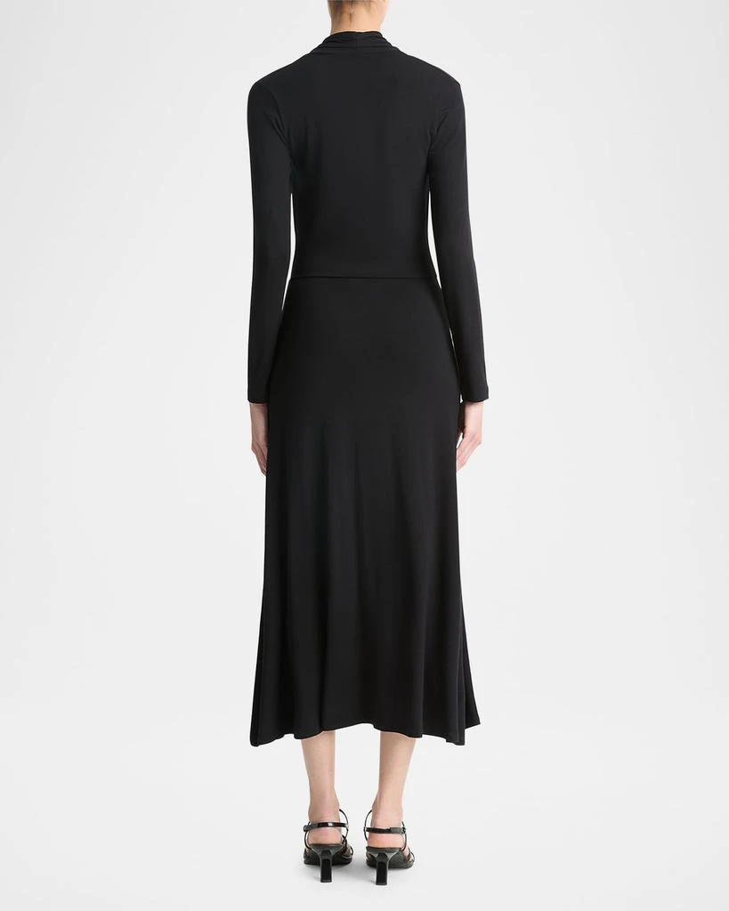 Vince Long-Sleeve Crossover Midi Dress 3
