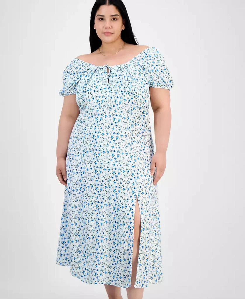 Absolutely Famous Trendy Plus Size Puffed-Sleeve Dress 3