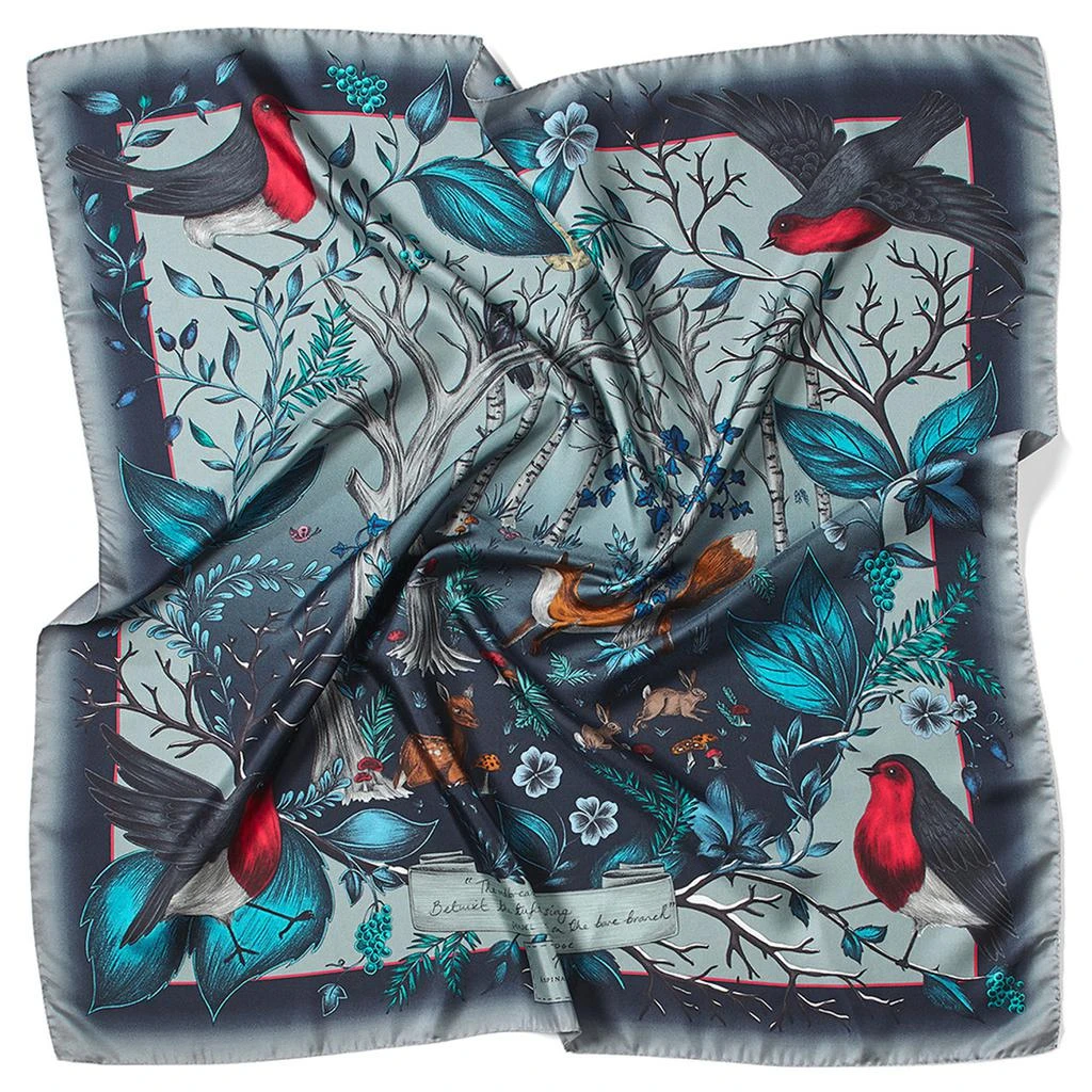 Aspinal of London Robin silk scarf 5
