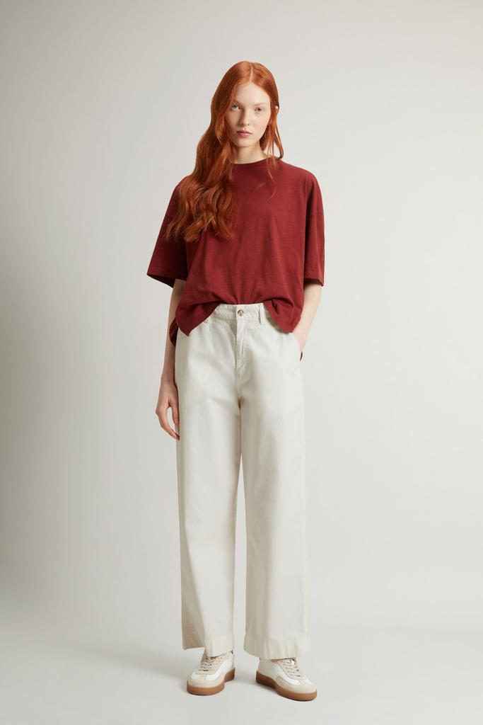 Woolrich Garment-Dyed Pure Cotton Chino Pants - Women - White