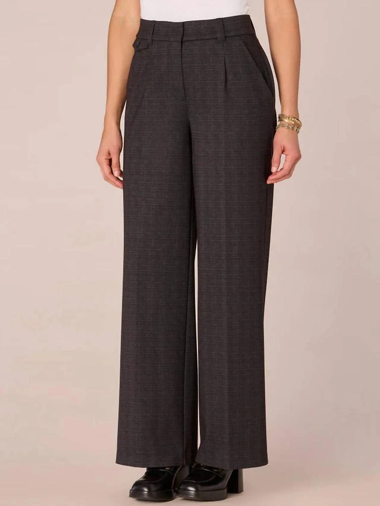 Democracy Democracy - Skyrise Plaid Ponte Wide Leg Trousers with Flap Pockets 1