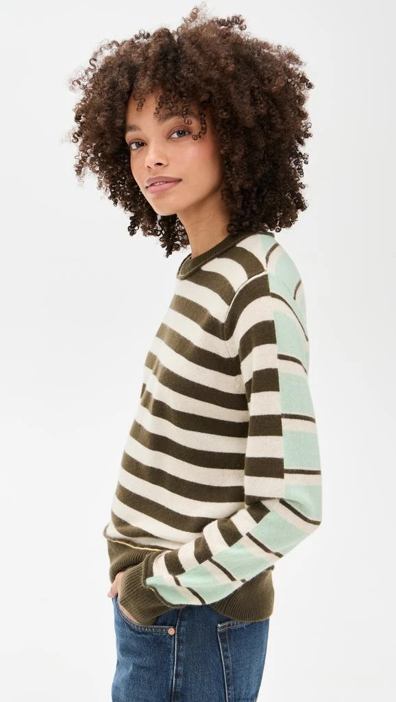 White + Warren Cashmere Mixed Stripe Crew Sweater 3