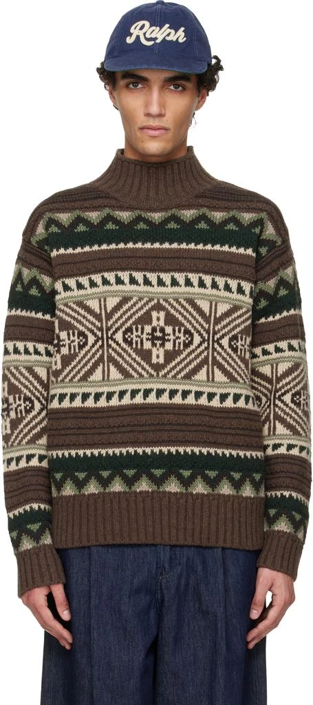 Ralph Lauren Brown Geometric Sweater