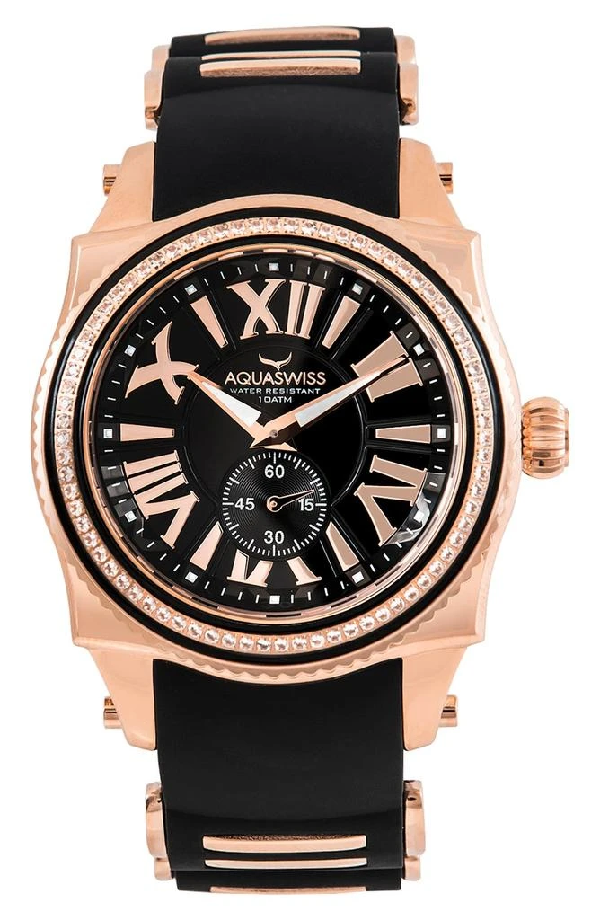 AQUASWISS Swissport A Silicone Strap Watch, 43mm x 53mm 1