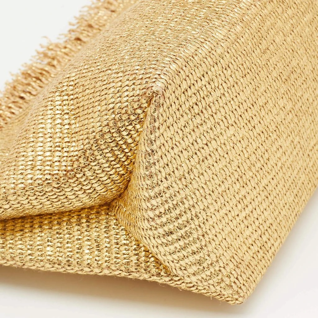 Cult Gaia Cult Gaia Gold Woven Foil Fabric Shanti Clutch 11