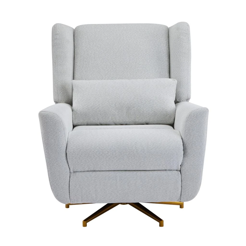Streamdale Furniture Streamdale Power Recliner Chair Swivel, Upholstered 360° Swivel Recliner with gold base-light Gray