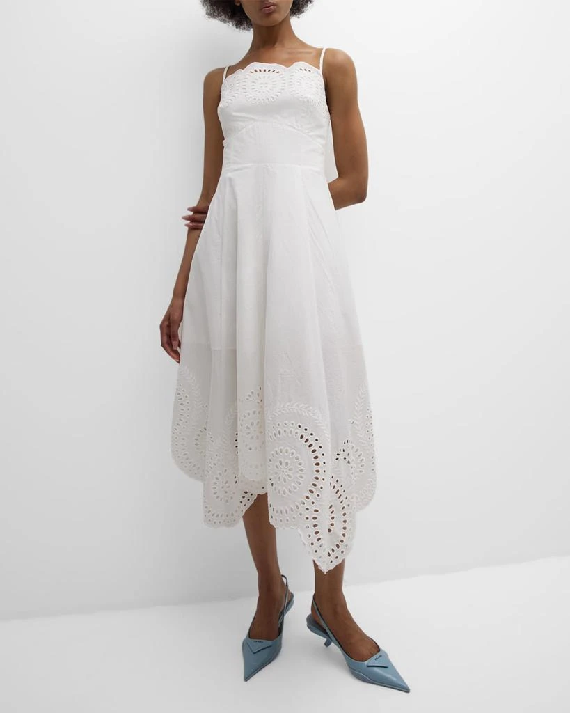 Milly Camilla Embroidered Handkerchief Midi Dress 7