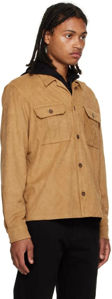 Hugo Boss Beige Oversized Faux-Suede Shirt 2