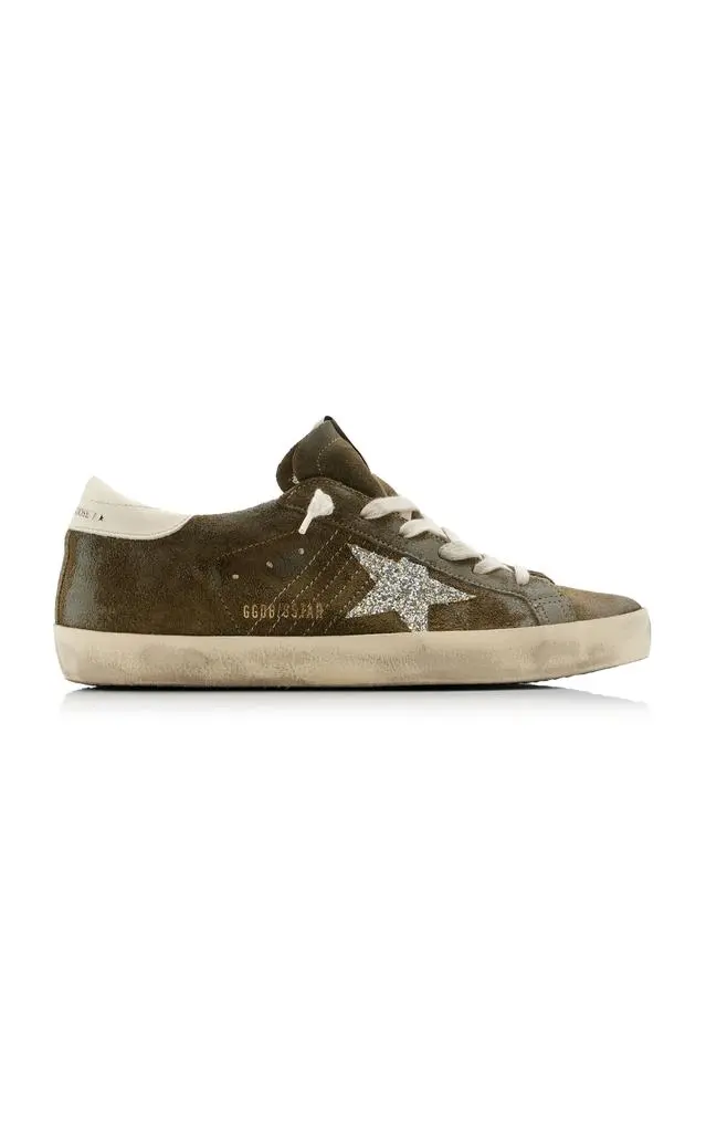 Golden Goose Golden Goose Super-Star Glittered Suede Sneakers - Moda Operandi 1