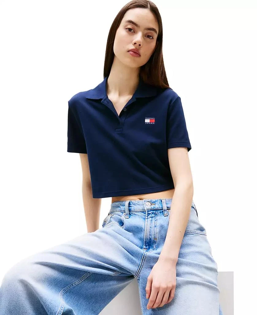 Tommy Jeans Women's Crop Badge Short-Sleeve Polo Top 3