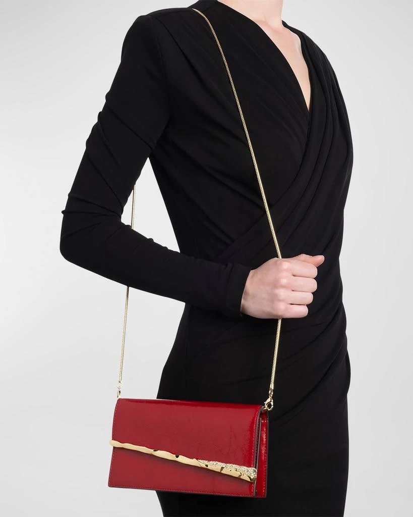Alexis Bittar Golden Angular Convertible Leather Crossbody Bag 4