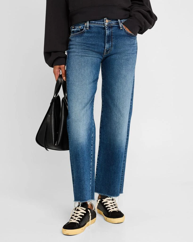 MOTHER The Mid-Rise Rambler Zip Ankle Fray Jeans 4