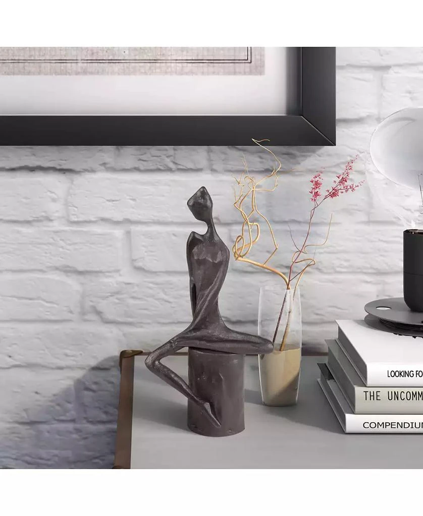 Danya B Woman In Reflection Cast Iron Sculpture 5