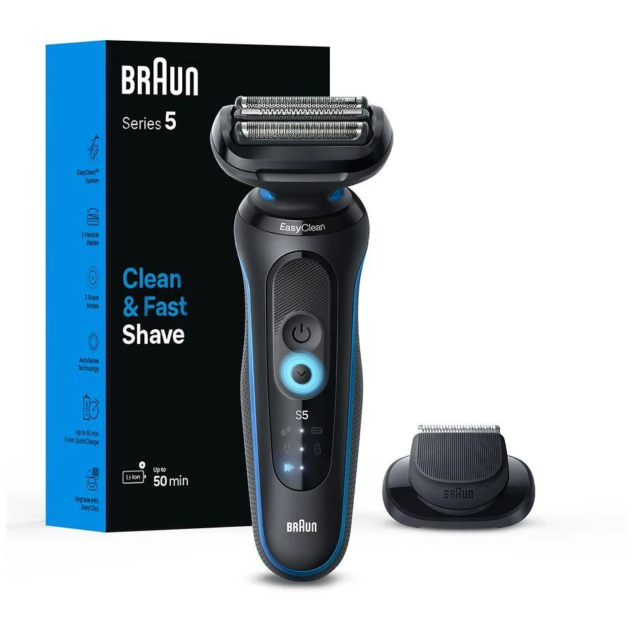 Braun Electric Shaver for Men, Series 5 5118s, Wet & Dry Shave, Turbo Shaving Mode 1