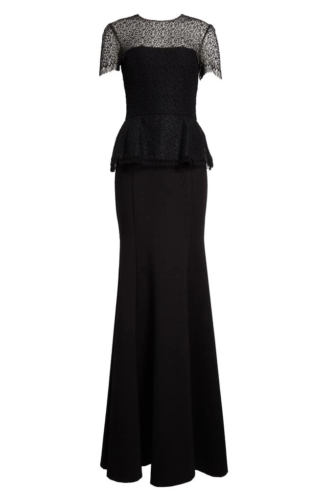 Jason Wu Mixed Media Embroidered Lace Peplum Gown 5