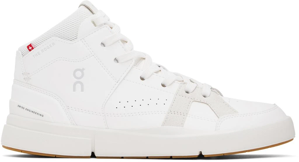 On White 'THE ROGER' Clubhouse Mid Sneakers 1