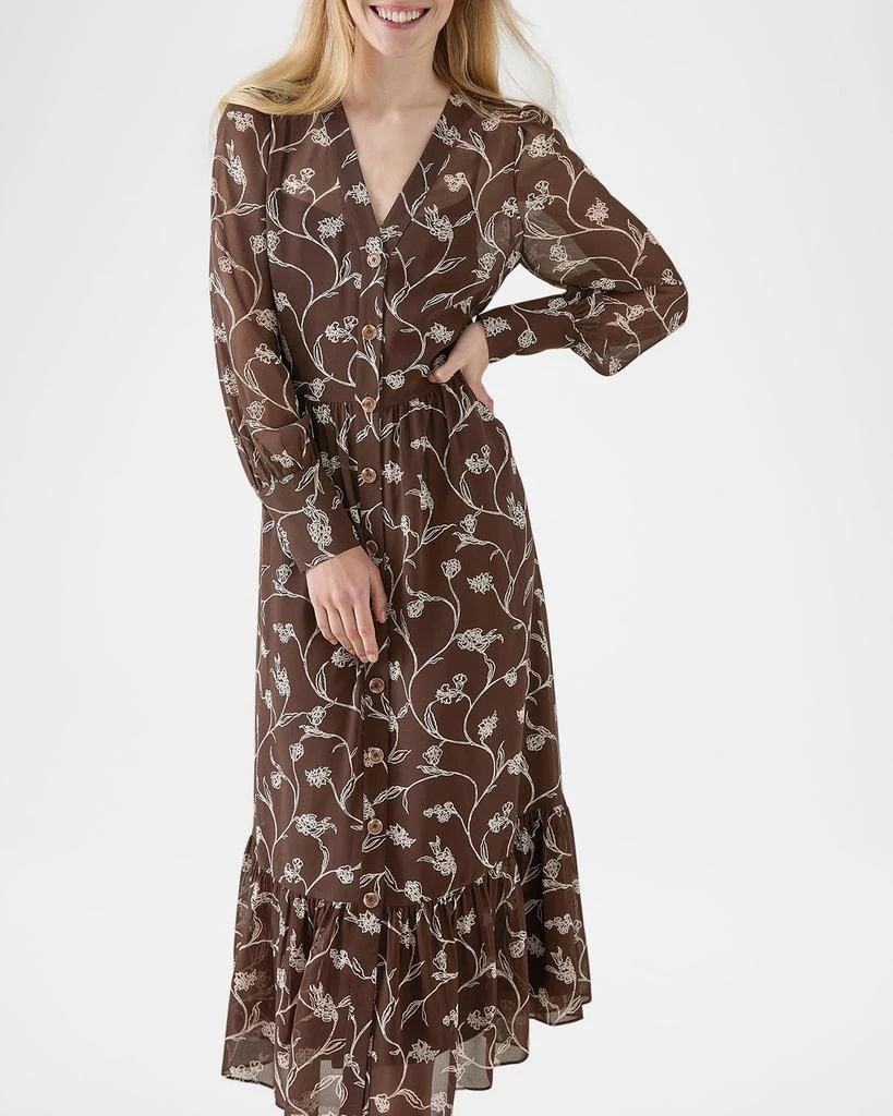 LK Bennett Lucian Tiered Floral-Print Midi Dress 4