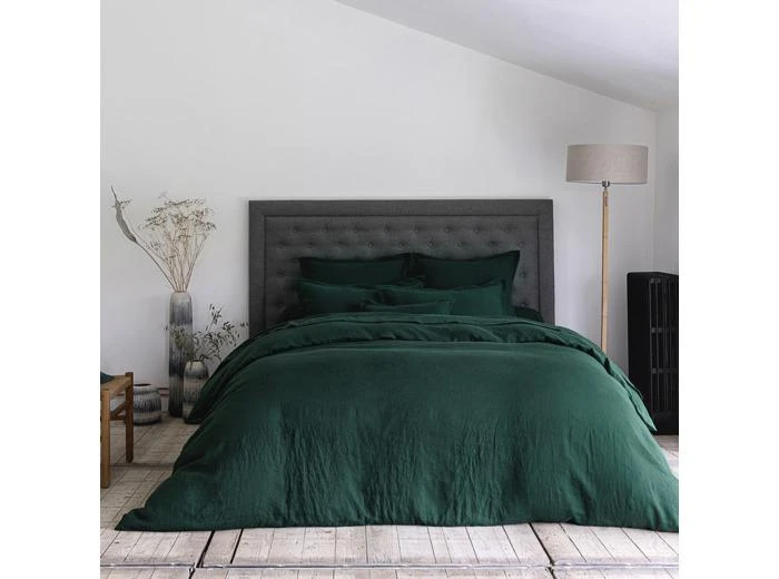 Anne De Solène HOUSSE DE COUETTE | Lin Lavé Lina - Vert Sapin