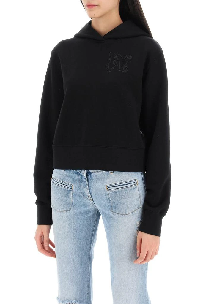 Palm Angels cropped hoodie with monogram embroidery 4