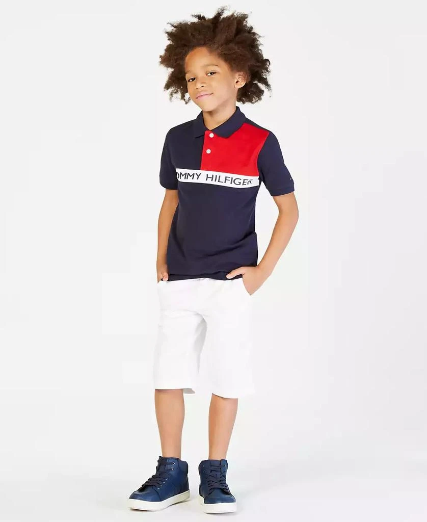 Tommy Hilfiger Big Boys Front Logo Colorblocked Polo 3