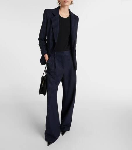VERONICA BEARD Heyser pinstripe high-rise wide-leg pants 2