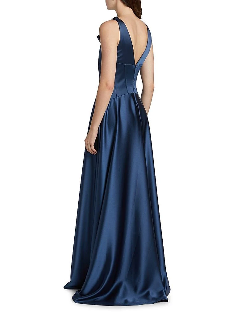 Amsale Satin Cowl Neck Gown 5