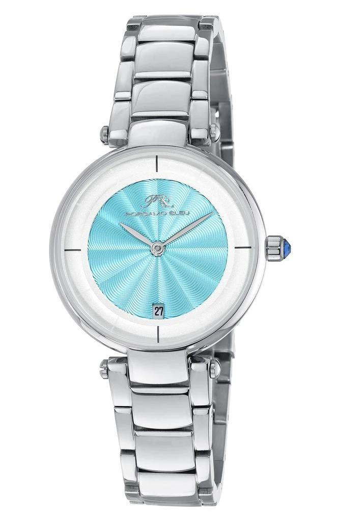 Porsamo Bleu Women's Madison Guilloche Stainless Steel Bracelet Watch, 29mm 1