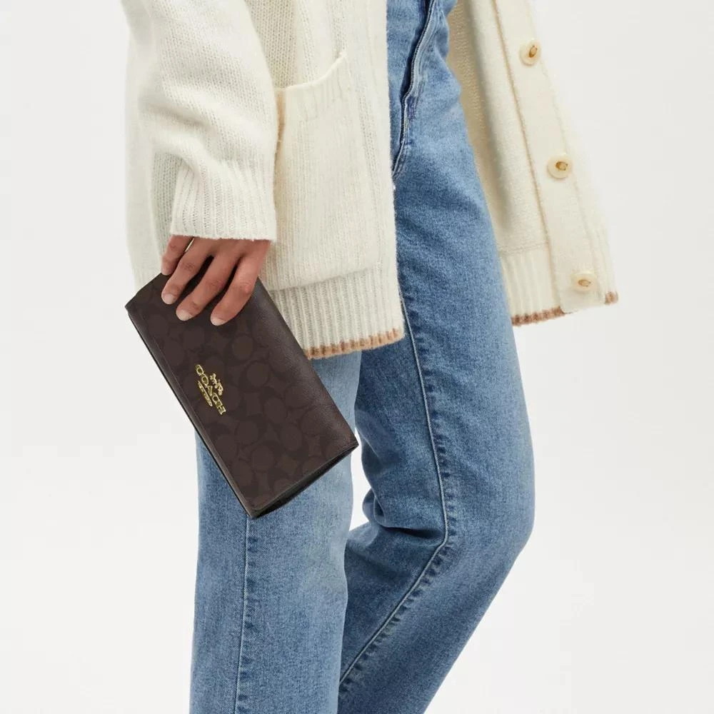 Coach Flap Clutch Crossbody In Signature Canvas 3