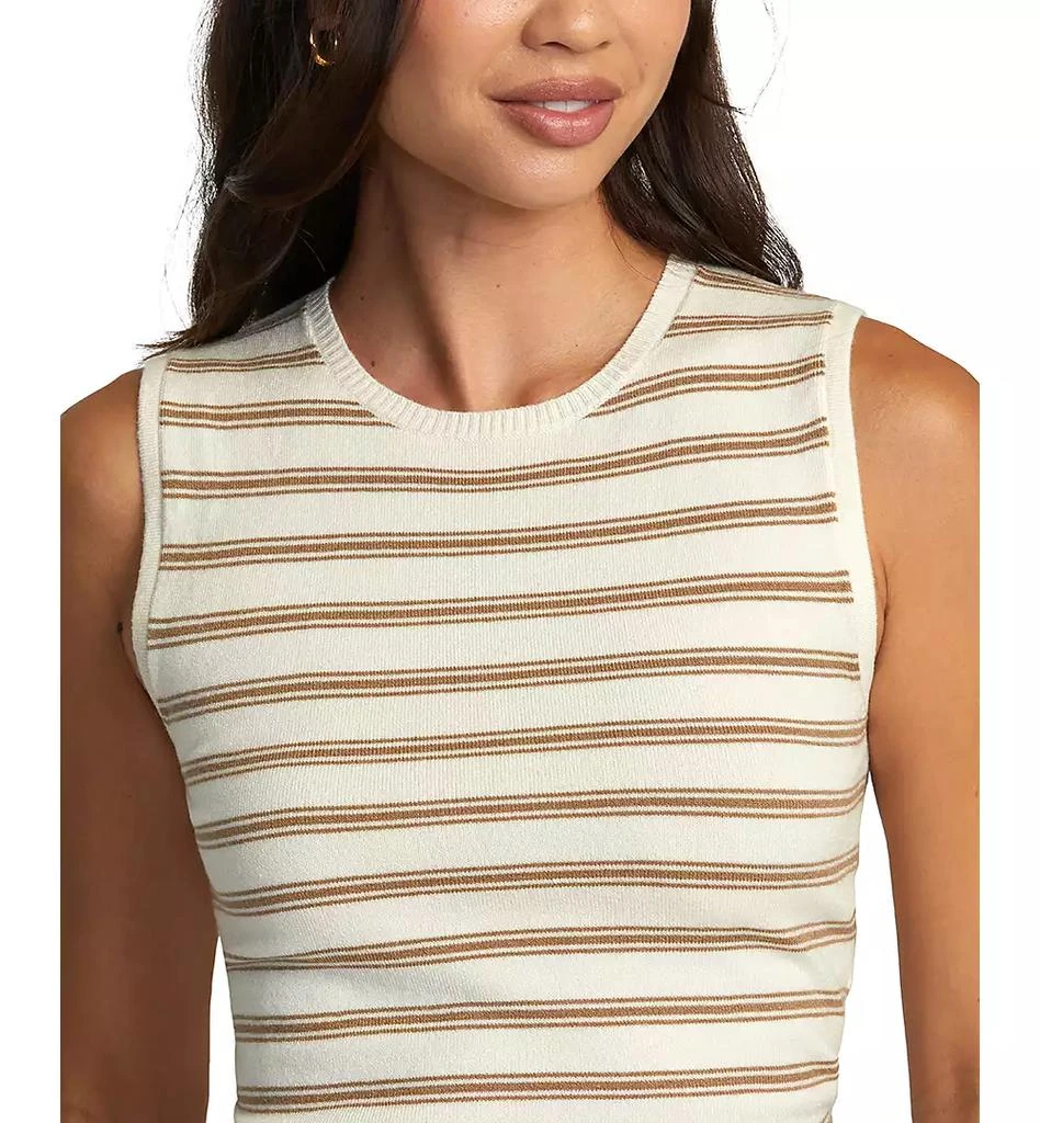 RVCA Juniors' Striped Round-Neck Sleeveless Tank Top 4
