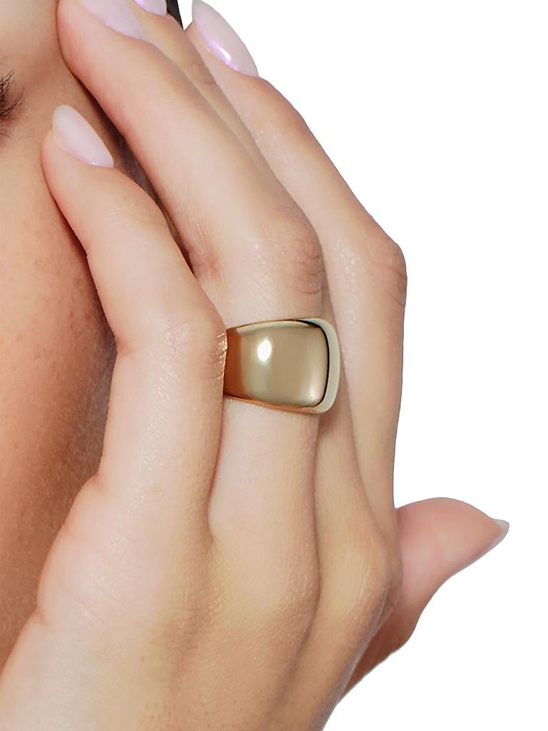LANA 14K Yellow Gold Curved Bubble Ring